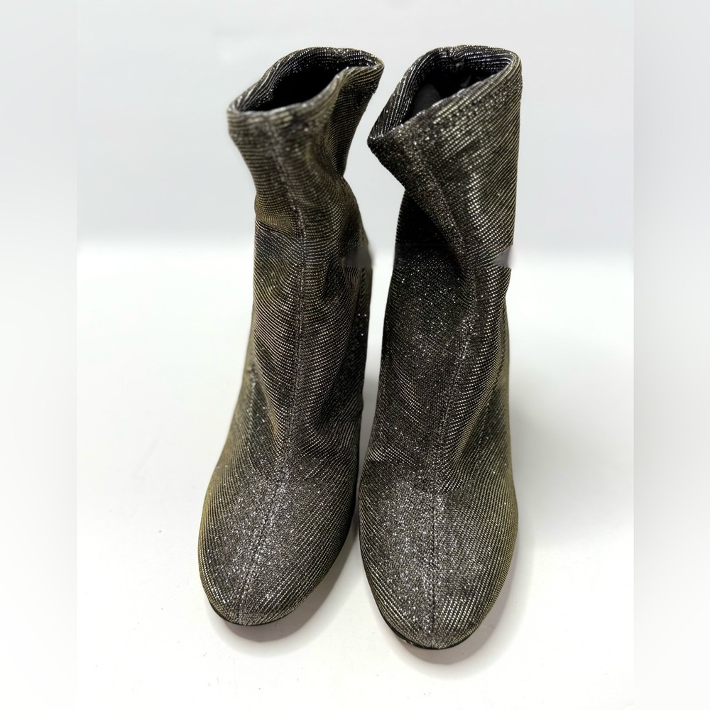 Micheal Kors Metallic Gold Stretch Ankle Boots Size 5